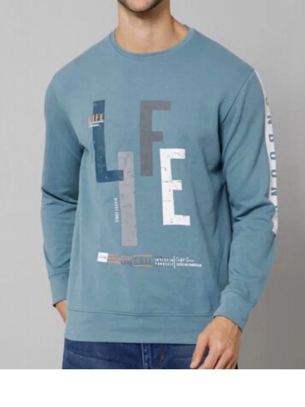 Cantabil Typographic Print Crew-neck Sweatshirt Size XL